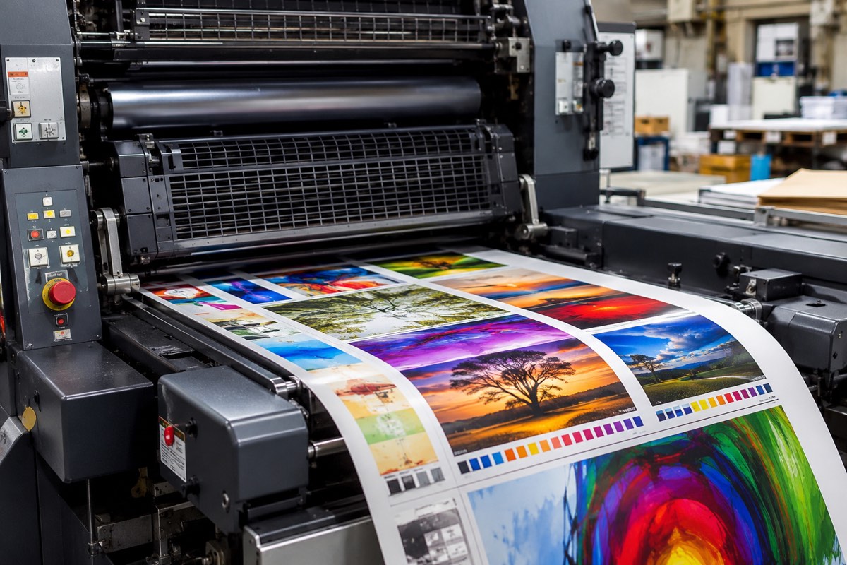 Offset printing press at Eagle Printer