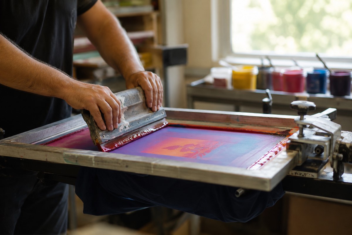 Screen printing on t-shirts